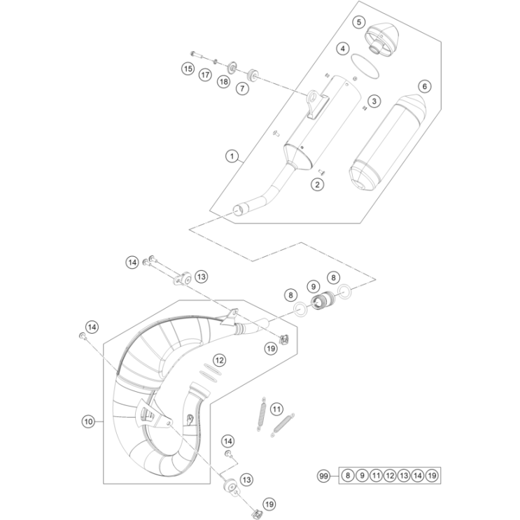 VUE ECLATEE ECHAPPEMENT HUSQVARNA 85 TC 17/14 2026
